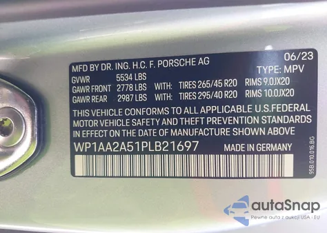 2023 Porsche Macan T from USA, damaged, VIN WP1AA2A51PLB21697